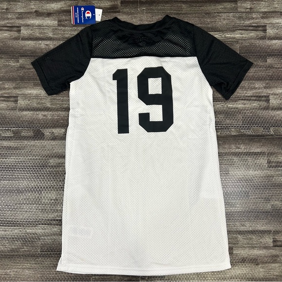 NWT Girls Size Large Champion Mesh Dress In White & Black Sporty Jersey Dress - Picture 7 of 9
